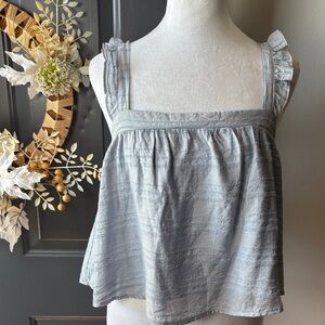 Altar'd State Light Blue Ruffled Tank Top